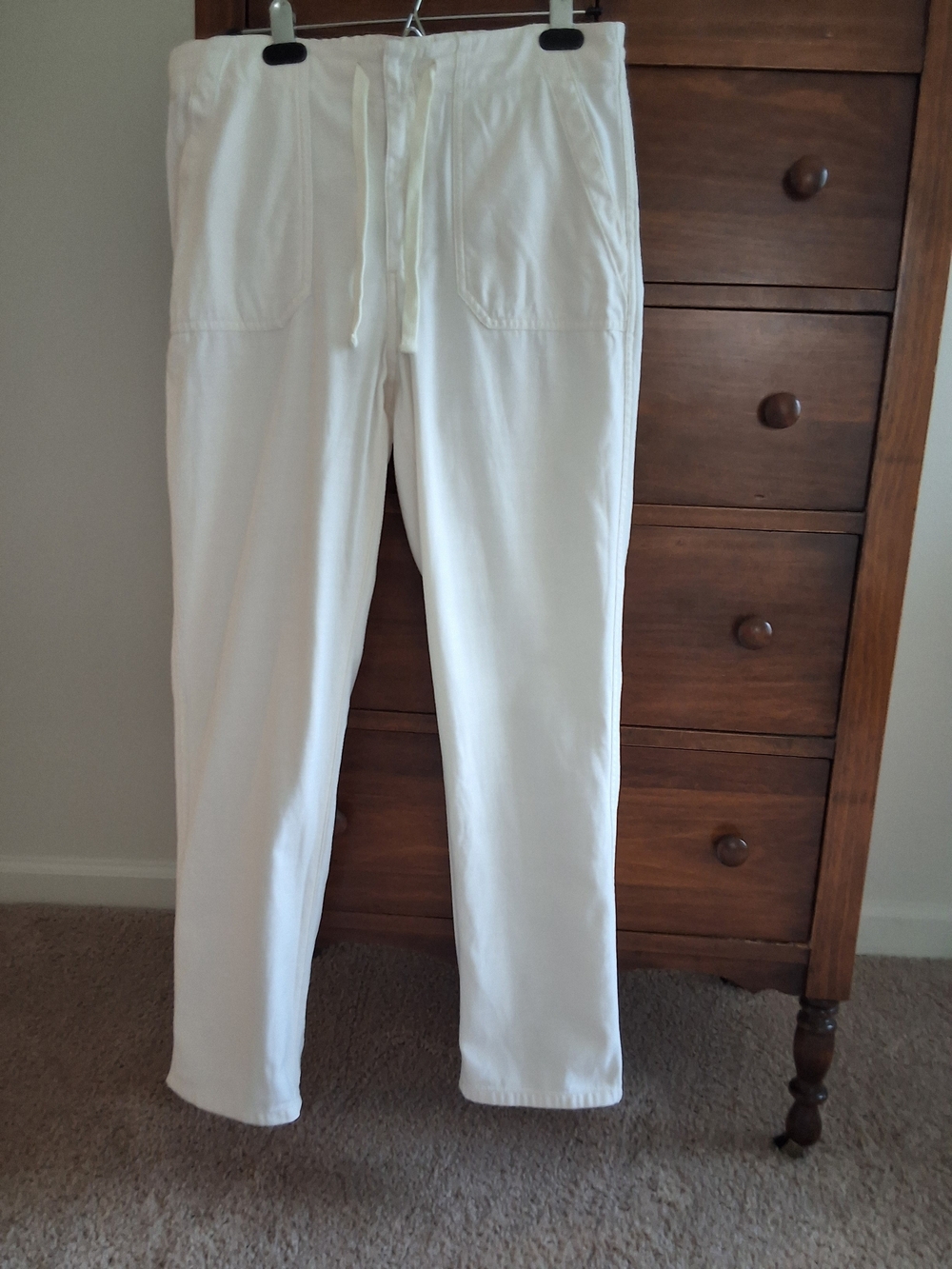 J. Crew Cotton Off-White Drawstring Casual Pants Size S